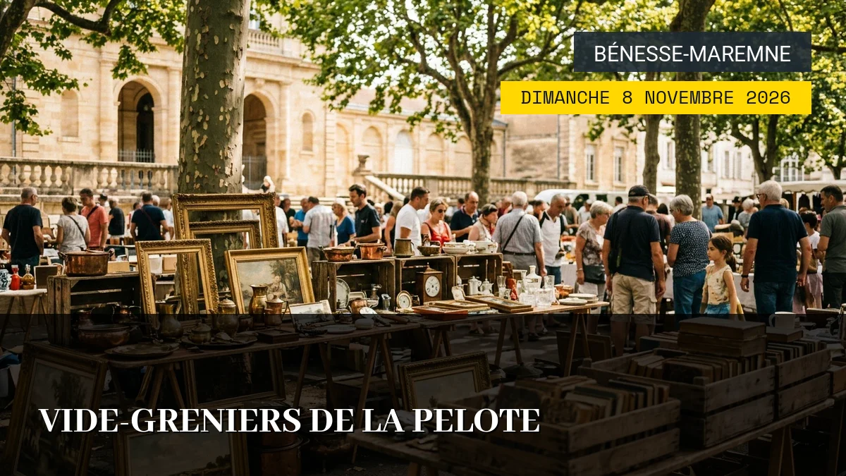 Affiche de l'événement : Vide-greniers de la Pelote – Dimanche 8 Novembre 2026
