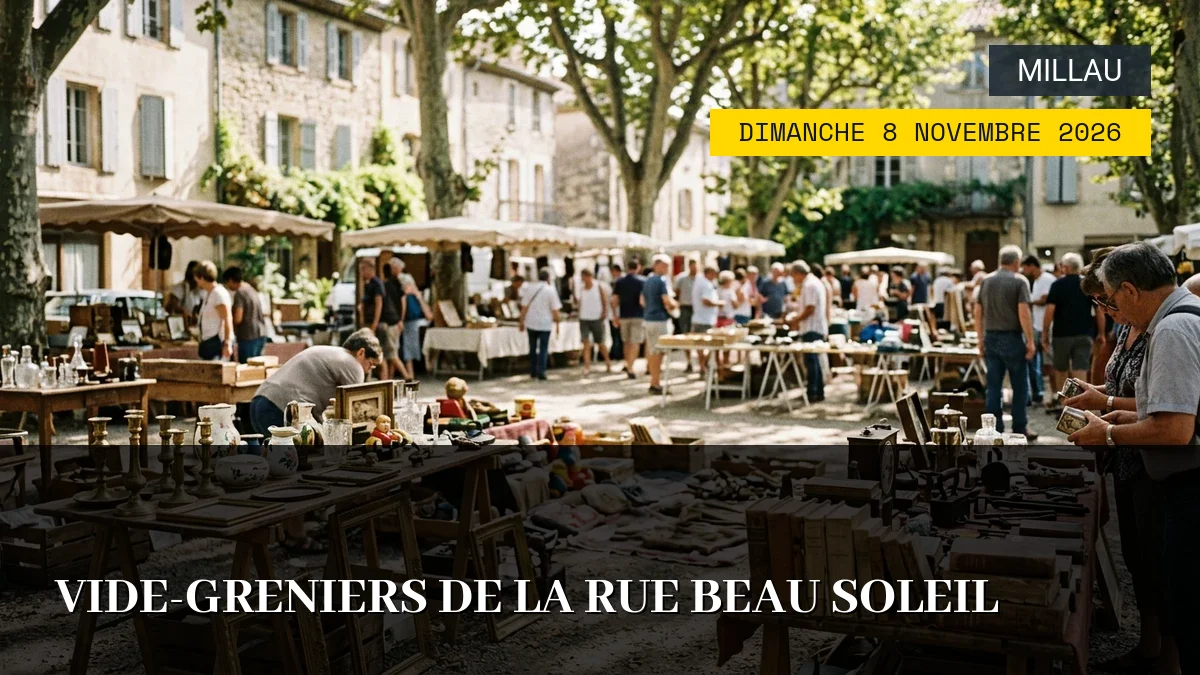 Affiche de l'événement : Vide-greniers de la Rue Beau Soleil – Dimanche 8 Novembre 2026