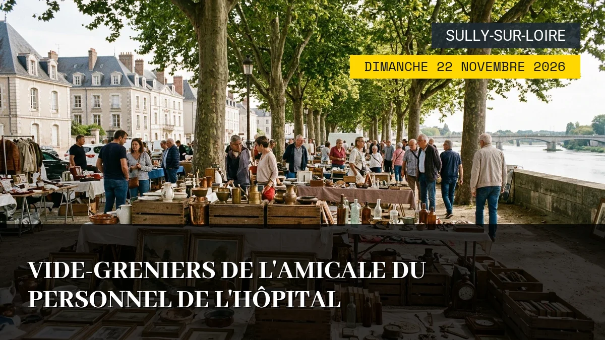 Affiche de l'événement : Vide-greniers de l&rsquo;Amicale du personnel de l&rsquo;Hôpital – Dimanche 22 Novembre 2026