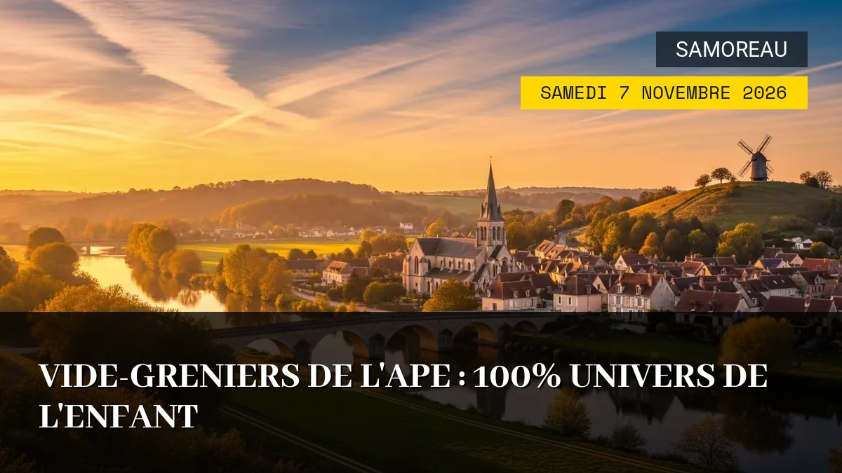 Affiche de l'événement : Vide-greniers de l&rsquo;APE : 100% Univers de l&rsquo;Enfant – Samedi 7 Novembre 2026