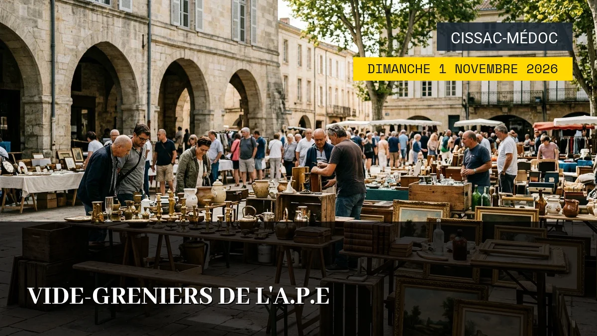 Affiche de l'événement : Vide-greniers de l&rsquo;A.P.E – Dimanche 1 Novembre 2026