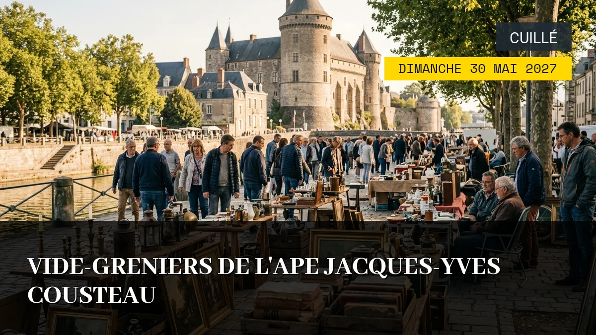 Affiche de l'événement : Vide-greniers de l&rsquo;APE Jacques-Yves Cousteau – Dimanche 30 Mai 2027