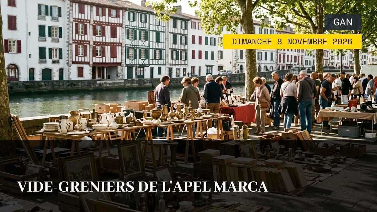 Affiche de l'événement : Vide-greniers de l&rsquo;APEL Marca – Dimanche 8 Novembre 2026