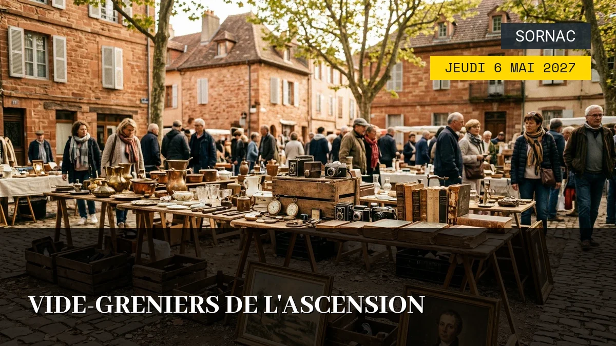 Affiche de l'événement : Vide-Greniers de l&rsquo;Ascension – Jeudi 6 Mai 2027