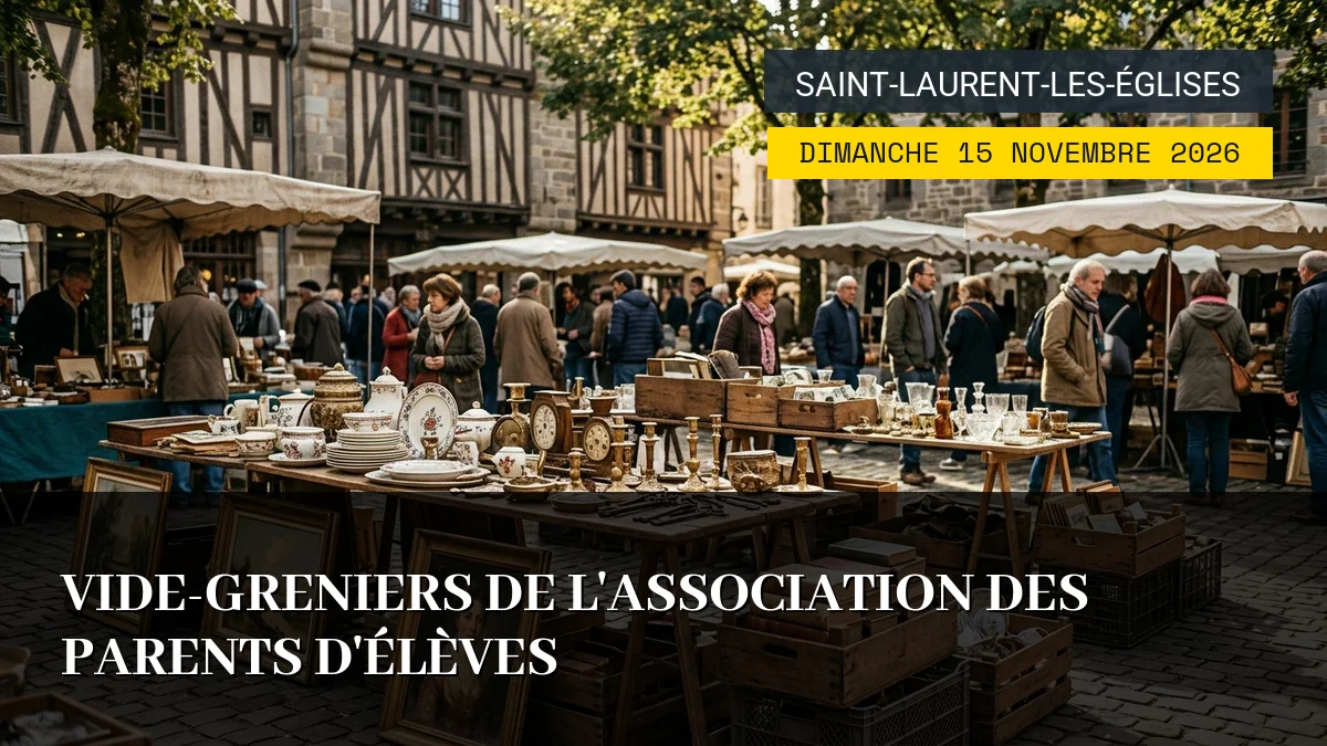 Affiche de l'événement : Vide-Greniers de l&rsquo;Association des Parents d&rsquo;Élèves – Dimanche 15 Novembre 2026