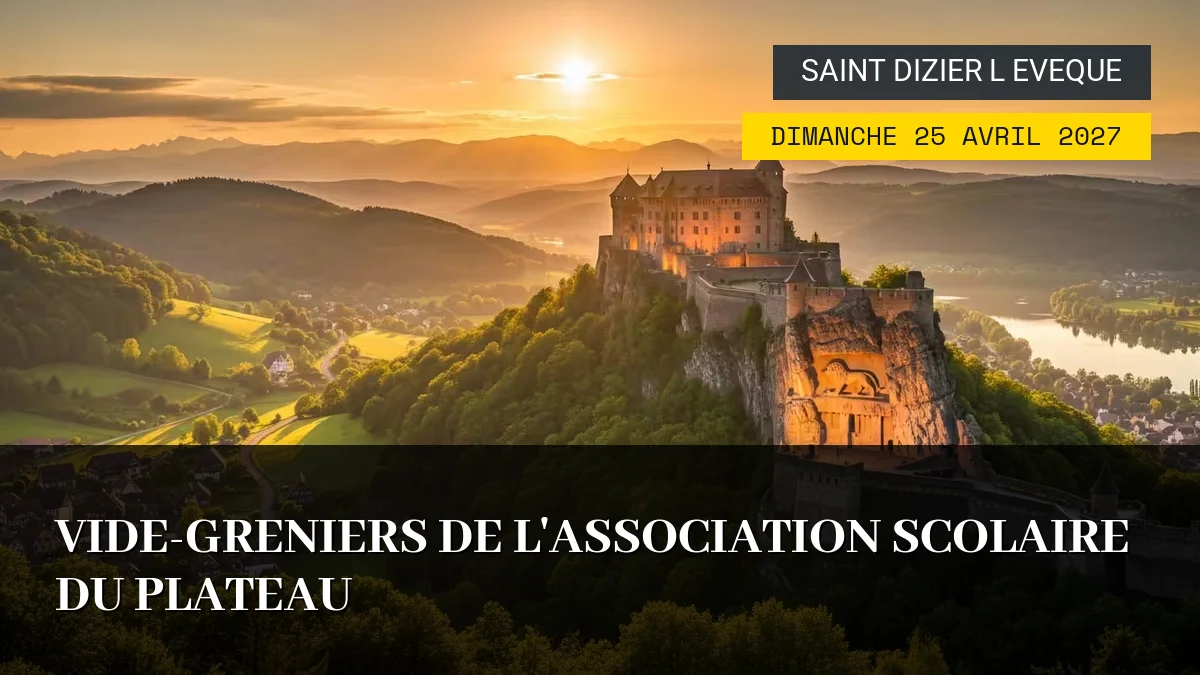 Affiche de l'événement : Vide-greniers de l&rsquo;Association Scolaire du Plateau – Dimanche 25 Avril 2027