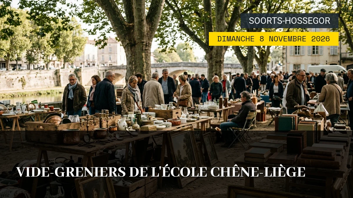 Affiche de l'événement : Vide-greniers de l&rsquo;école Chêne-Liège – Dimanche 8 Novembre 2026