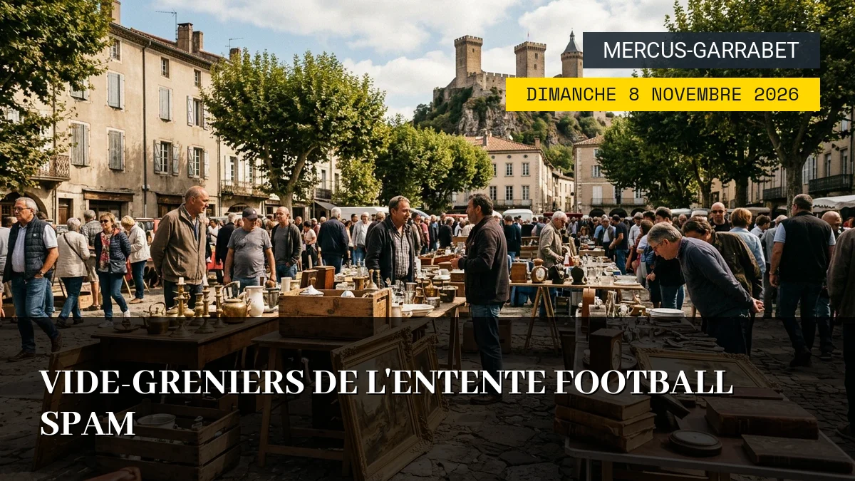 Affiche de l'événement : Vide-greniers de l&rsquo;Entente Football SPAM – Dimanche 8 Novembre 2026
