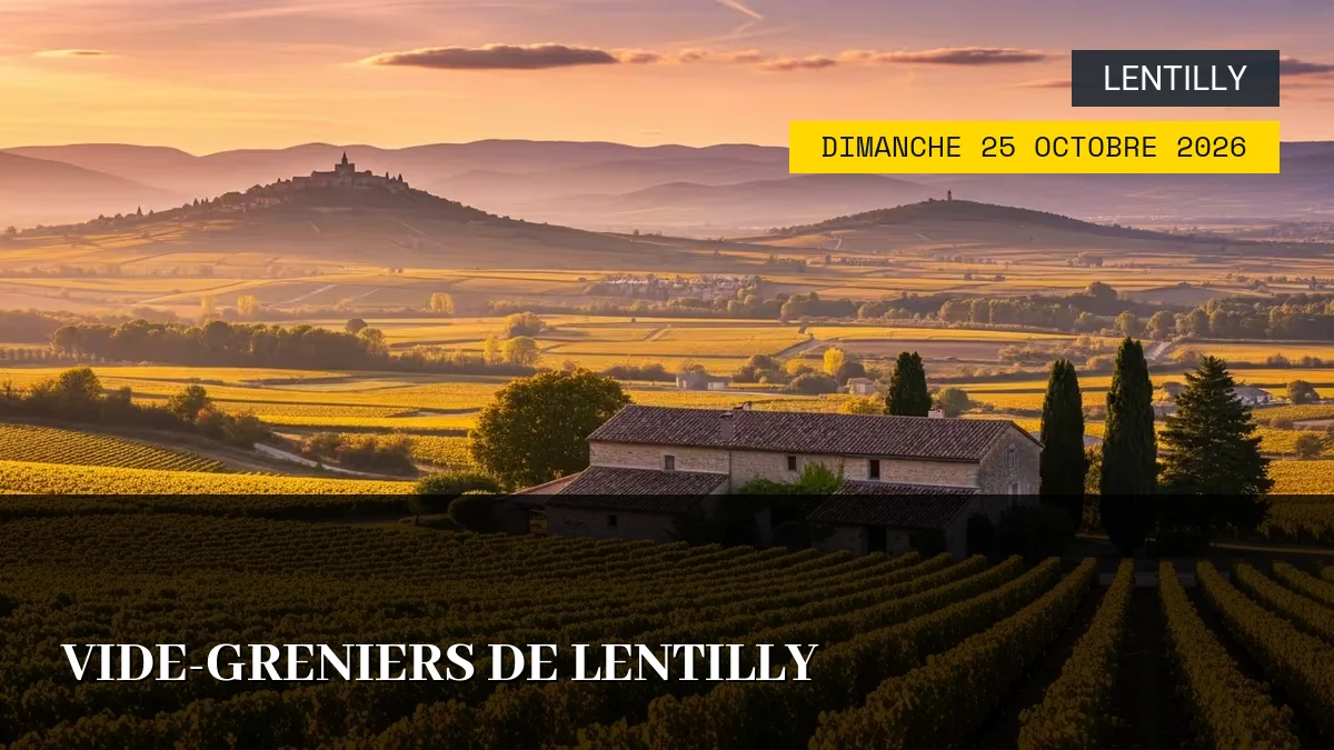 Affiche de l'événement : Vide-greniers de Lentilly – Dimanche 25 Octobre 2026