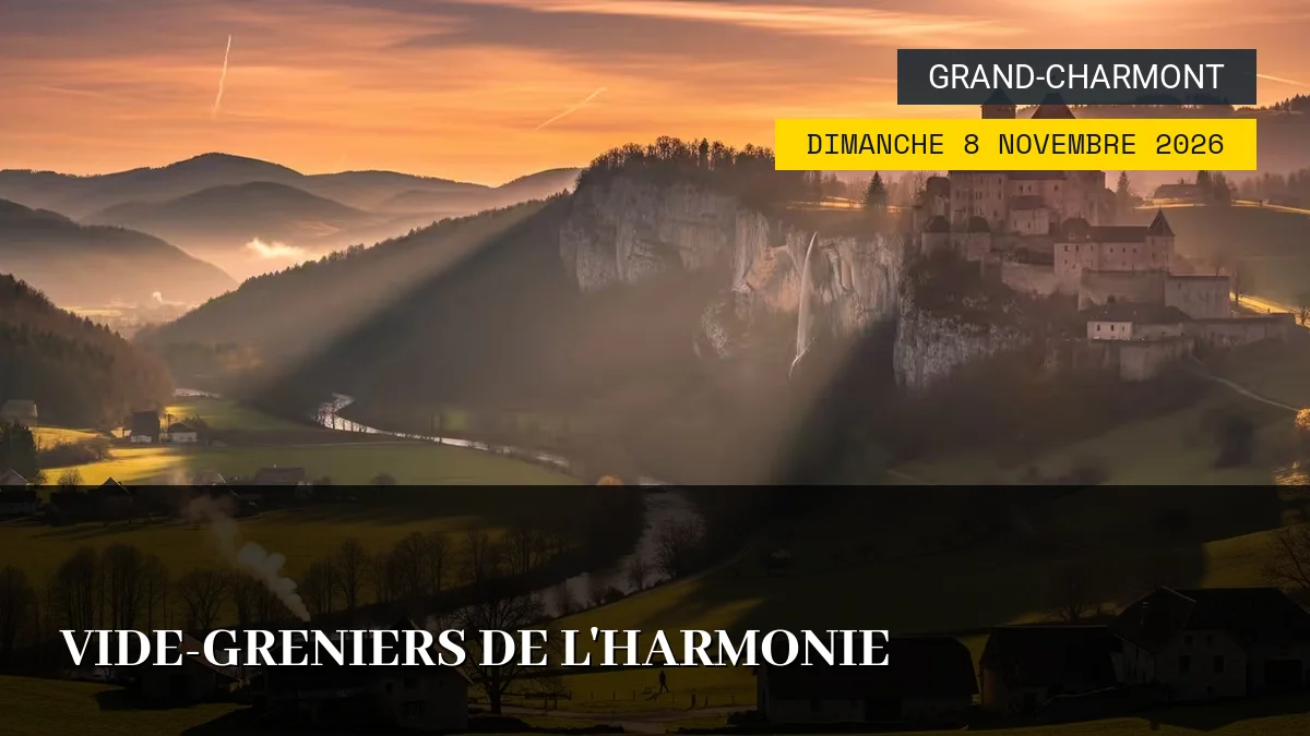 Affiche de l'événement : Vide-greniers de l&rsquo;Harmonie – Dimanche 8 Novembre 2026