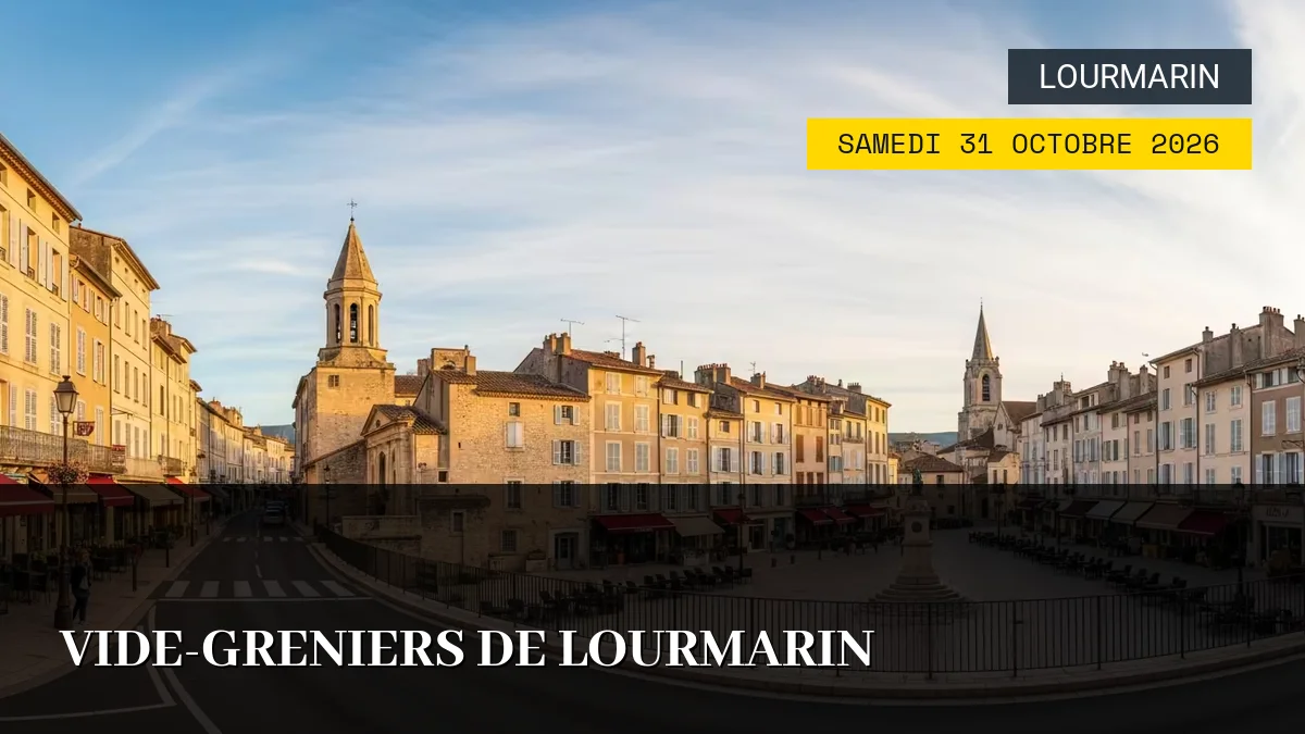 Affiche de l'événement : Vide-greniers de Lourmarin – Samedi 31 Octobre 2026