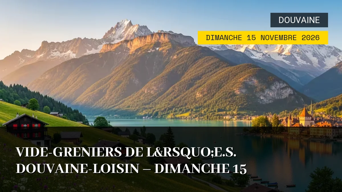Affiche de l'événement : Vide-Greniers de l&rsquo;E.S. Douvaine-Loisin – Dimanche 15 Novembre 2026