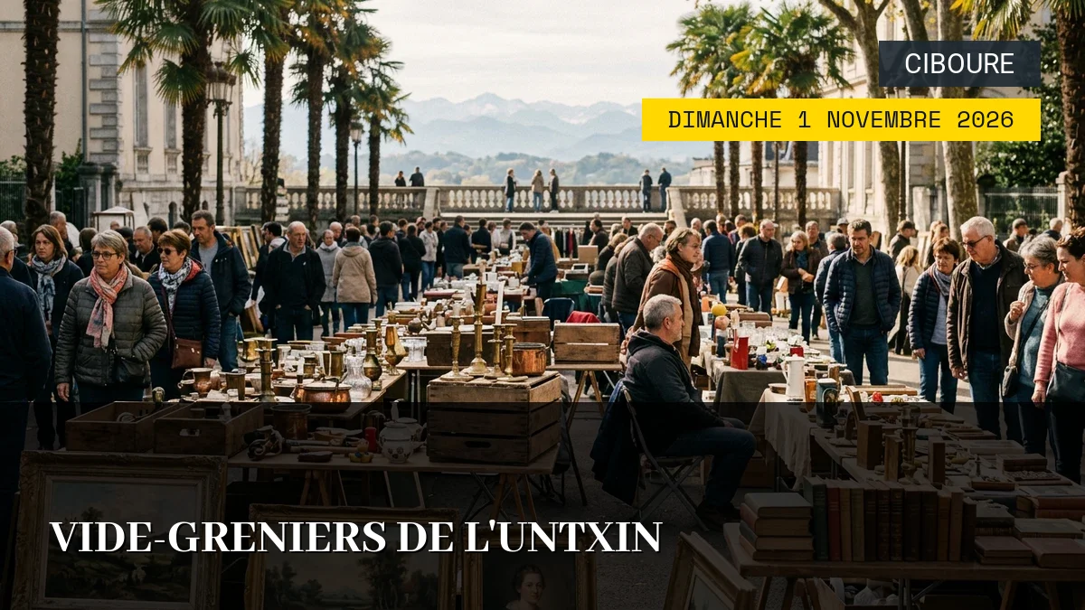 Affiche de l'événement : Vide-greniers de l&rsquo;Untxin – Dimanche 1 Novembre 2026