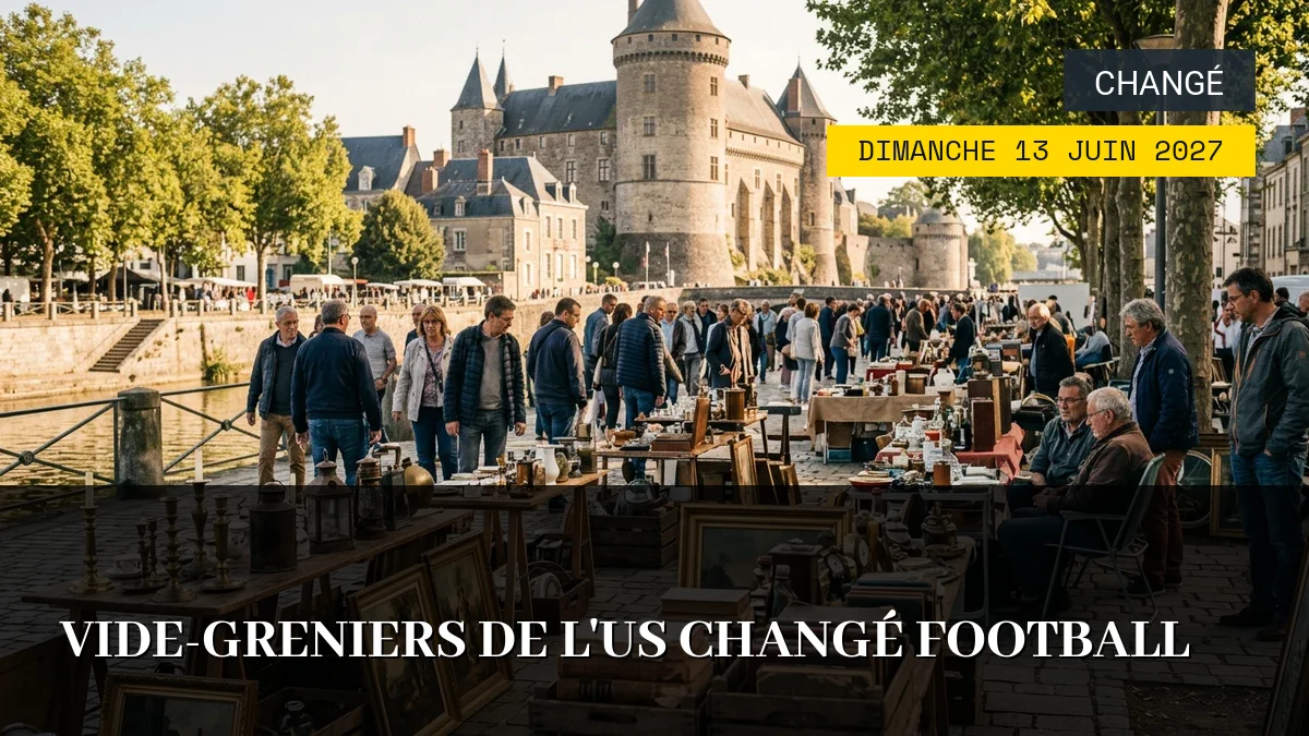 Affiche de l'événement : Vide-Greniers de l&rsquo;US Changé Football – Dimanche 13 Juin 2027