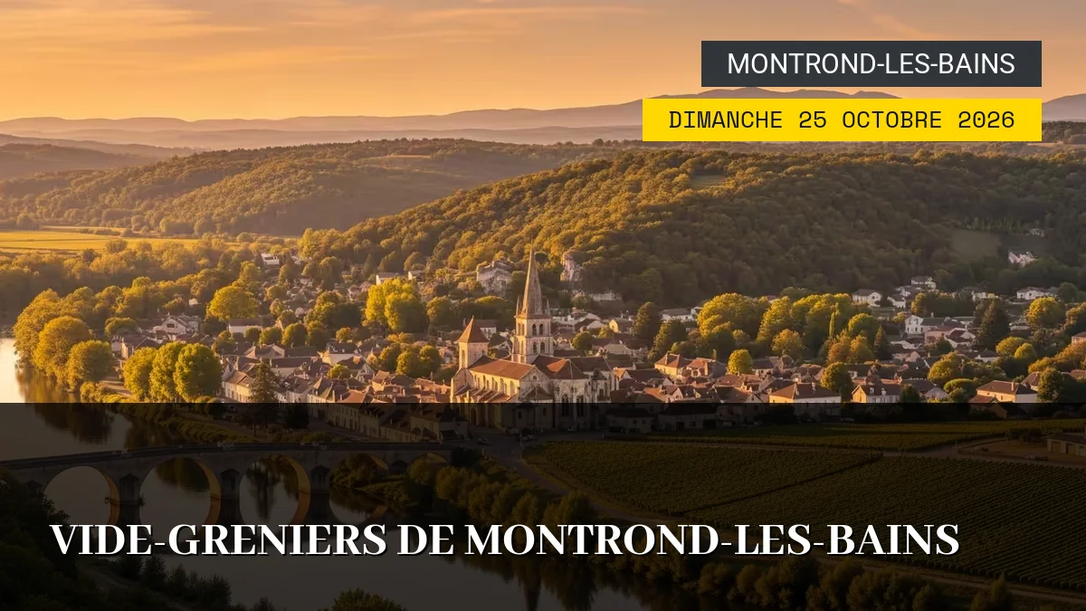 Affiche de l'événement : Vide-greniers de Montrond-les-Bains – Dimanche 25 Octobre 2026