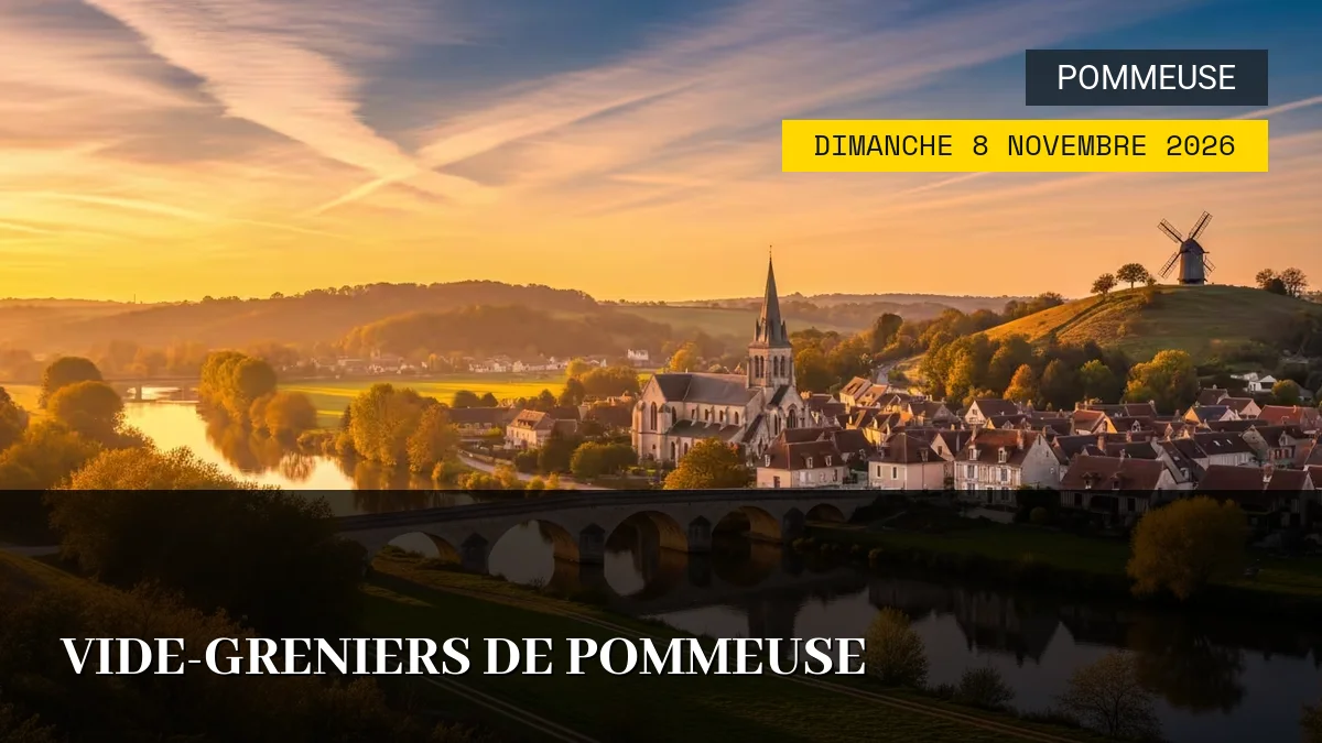 Affiche de l'événement : Vide-greniers de Pommeuse – Dimanche 8 Novembre 2026