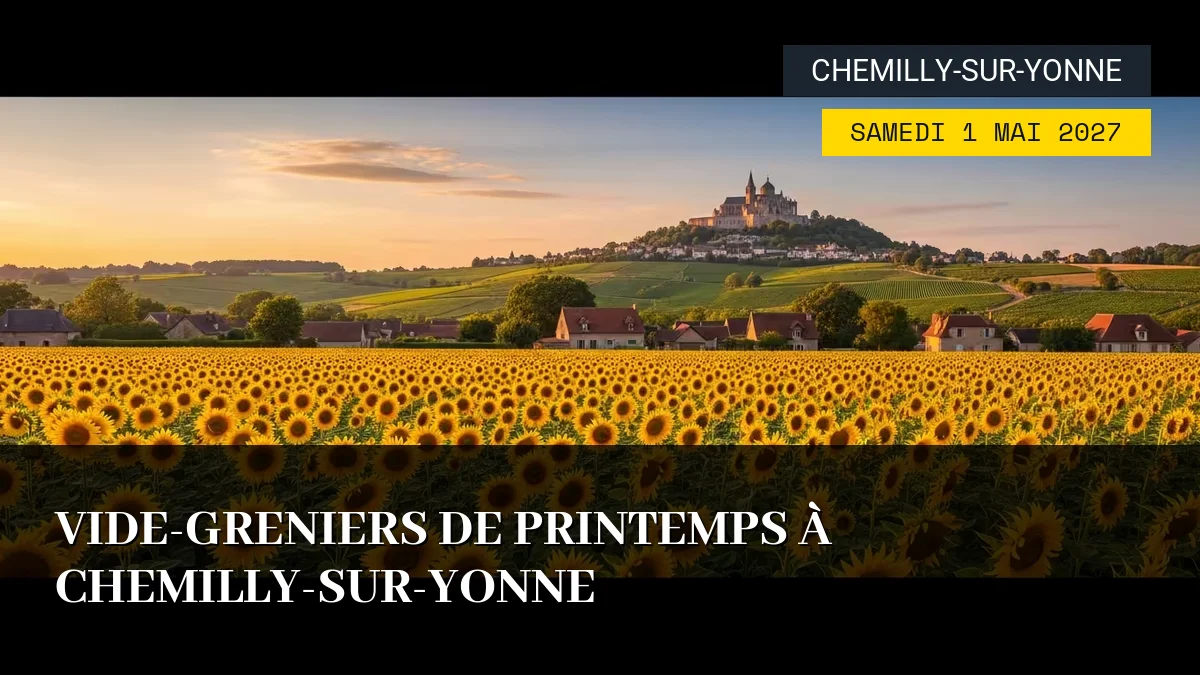 Affiche de l'événement : Vide-Greniers de Printemps à Chemilly-sur-Yonne – Samedi 1 Mai 2027