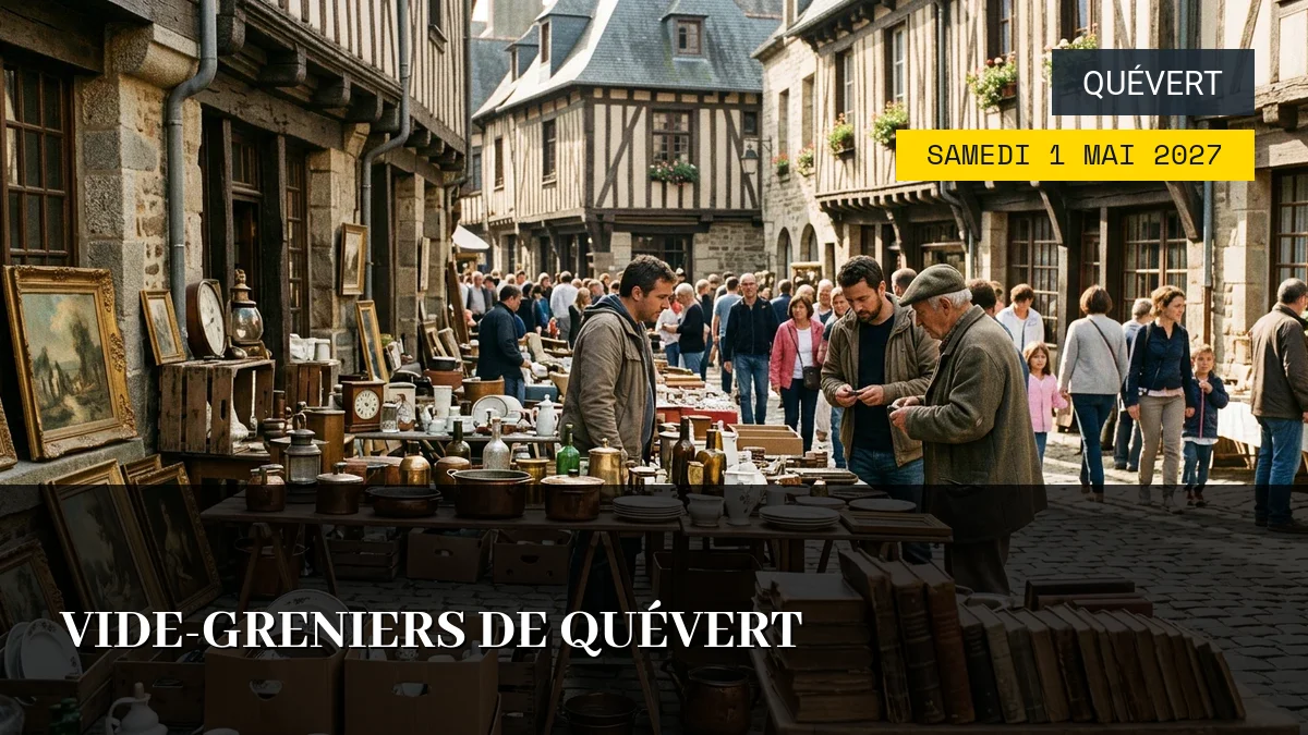 Affiche de l'événement : Vide-greniers de Quévert – Samedi 1 Mai 2027
