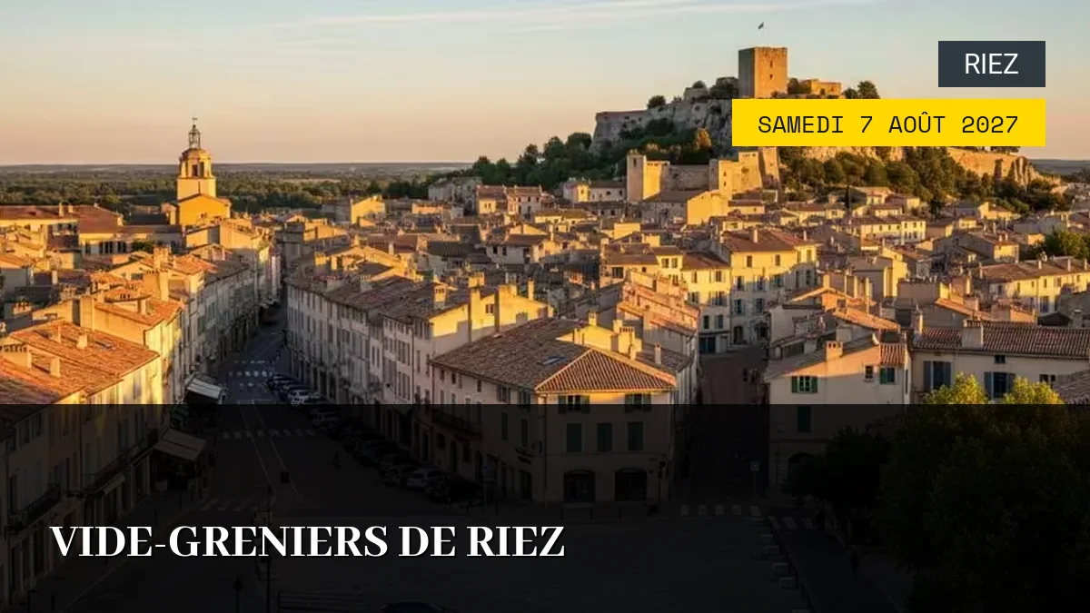Affiche de l'événement : Vide-greniers de Riez – Samedi 7 Août 2027
