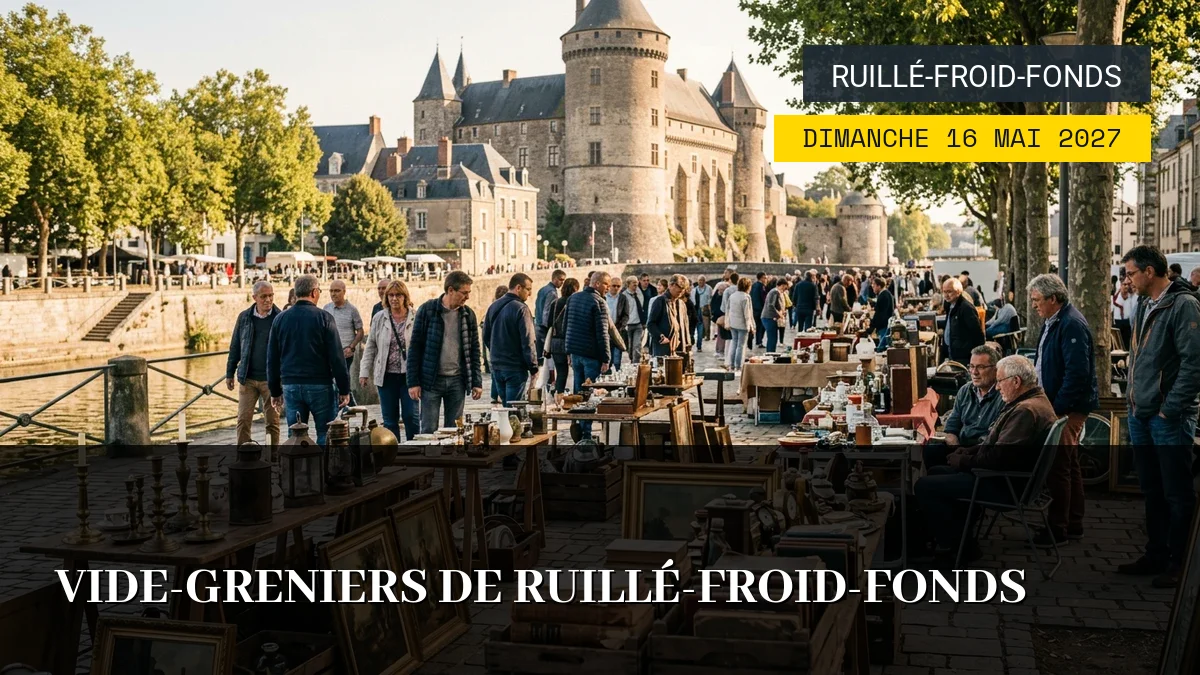 Affiche de l'événement : Vide-Greniers de Ruillé-Froid-Fonds – Dimanche 16 Mai 2027