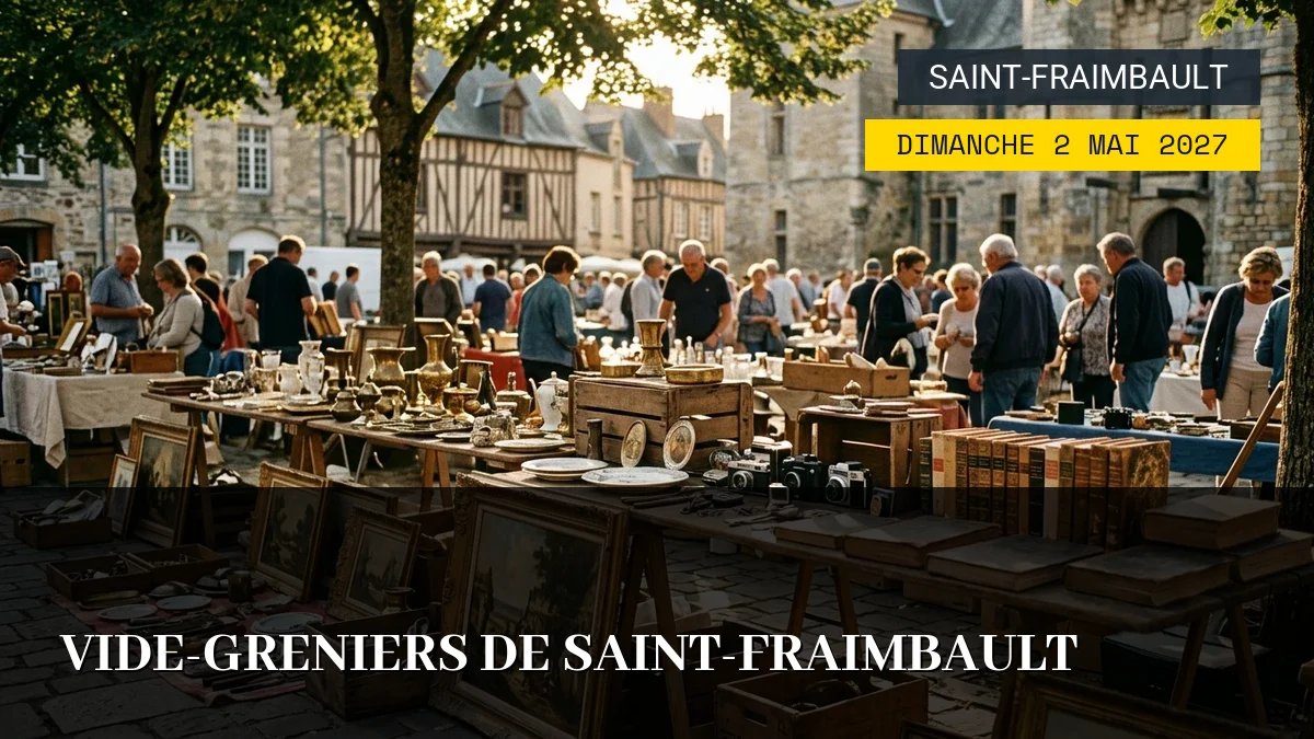 Affiche de l'événement : Vide-greniers de Saint-Fraimbault – Dimanche 2 Mai 2027