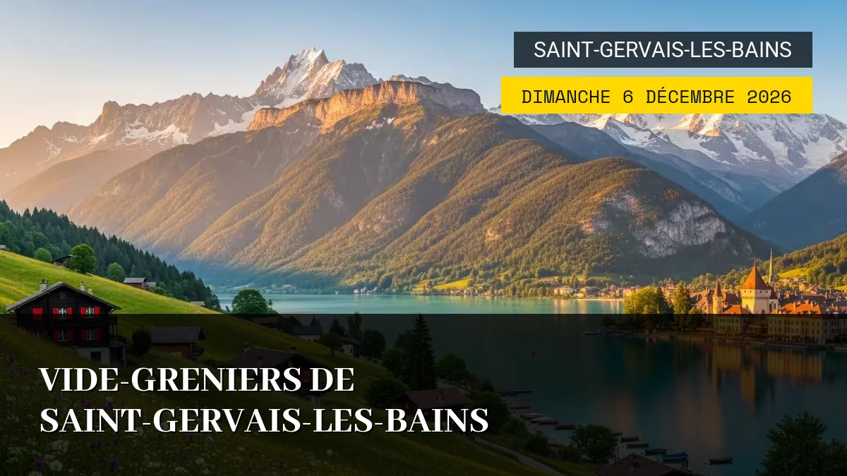 Affiche de l'événement : Vide-Greniers de Saint-Gervais-les-Bains – Dimanche 6 Décembre 2026