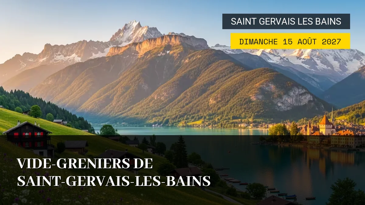 Affiche de l'événement : Vide-Greniers de Saint-Gervais-les-Bains – Dimanche 15 Août 2027