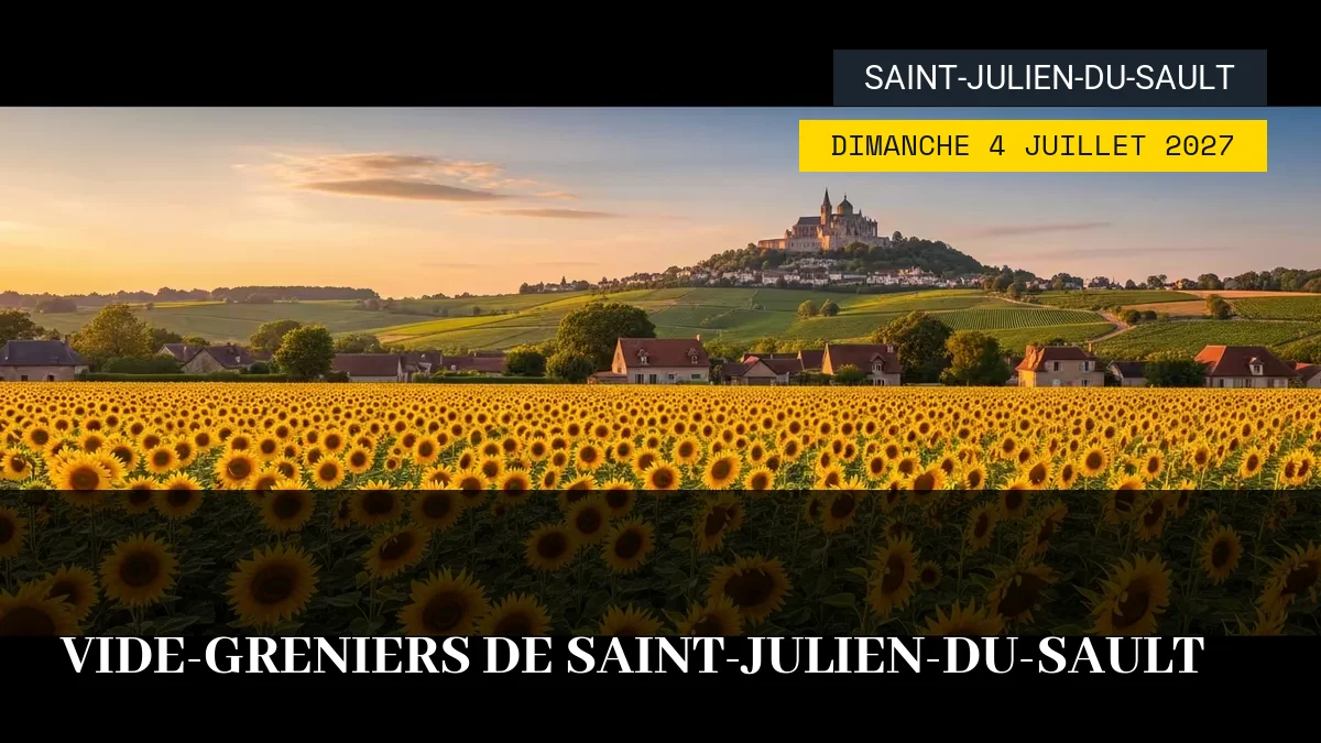 Affiche de l'événement : Vide-Greniers de Saint-Julien-du-Sault – Dimanche 4 Juillet 2027