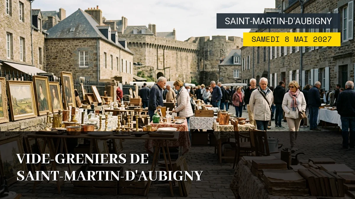 Affiche de l'événement : Vide-Greniers de Saint-Martin-d&rsquo;Aubigny – Samedi 8 Mai 2027