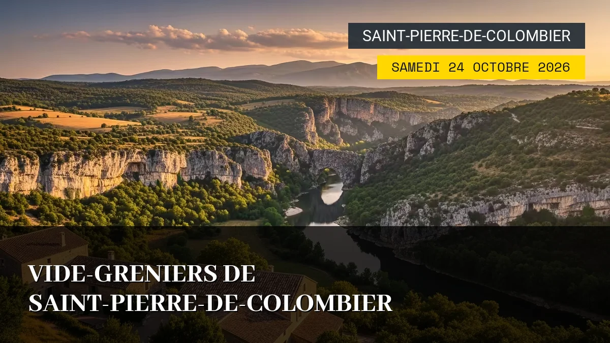 Affiche de l'événement : Vide-greniers de Saint-Pierre-de-Colombier – Samedi 24 Octobre 2026