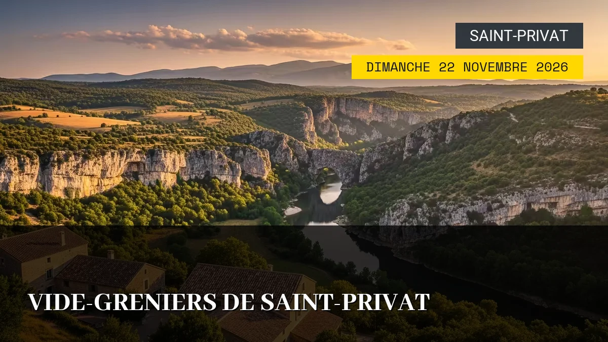 Affiche de l'événement : Vide-Greniers de Saint-Privat – Dimanche 22 Novembre 2026
