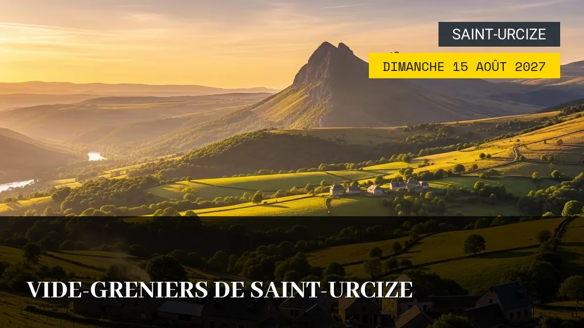 Affiche de l'événement : Vide-greniers de Saint-Urcize – Dimanche 15 Août 2027