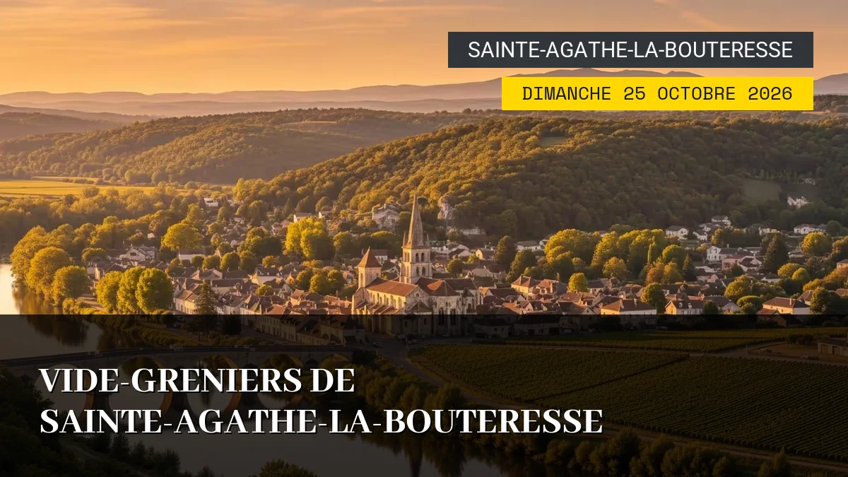 Affiche de l'événement : Vide-Greniers de Sainte-Agathe-la-Bouteresse – Dimanche 25 Octobre 2026