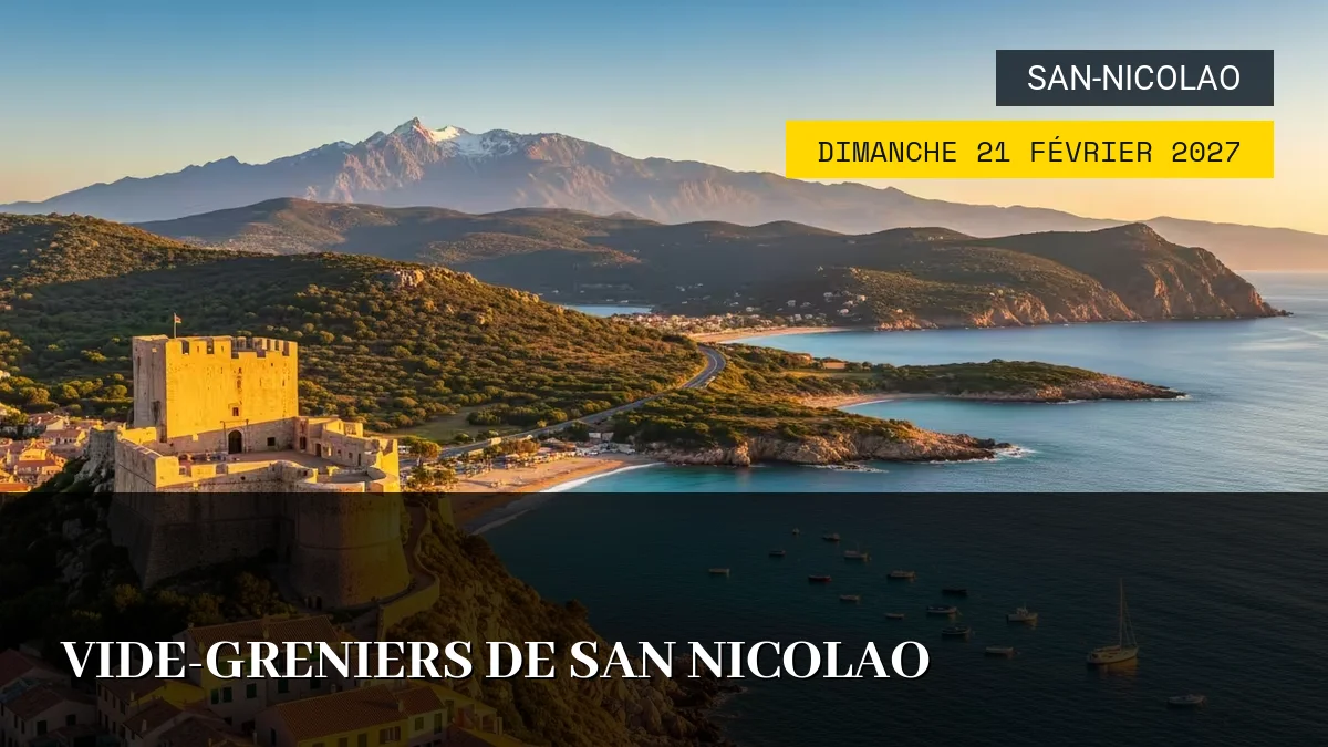 Affiche de l'événement : Vide-greniers de San Nicolao – Dimanche 21 Février 2027