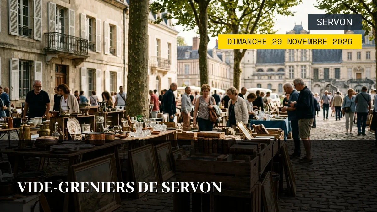 Affiche de l'événement : Vide-greniers de Servon – Dimanche 29 Novembre 2026