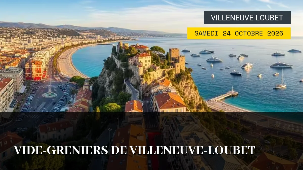 Affiche de l'événement : Vide-greniers de Villeneuve-Loubet – Samedi 24 Octobre 2026
