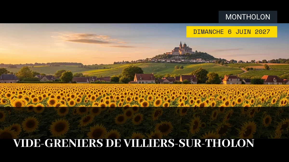 Affiche de l'événement : Vide-greniers de Villiers-sur-Tholon – Dimanche 6 Juin 2027