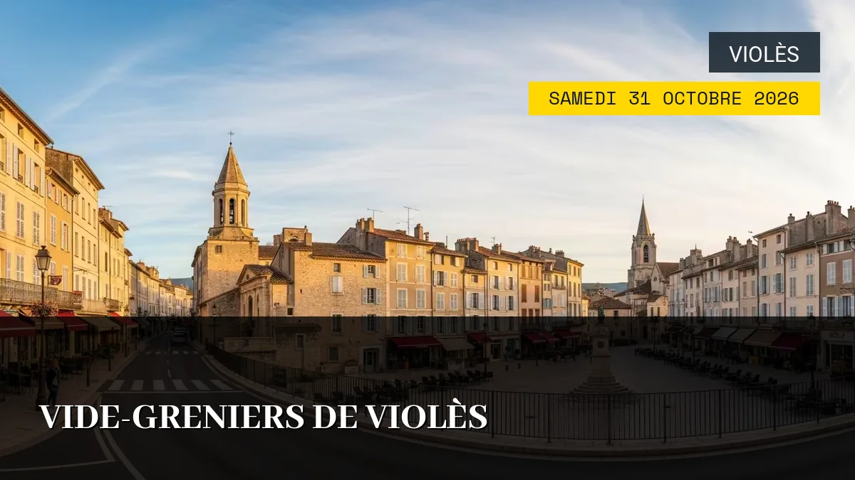 Affiche de l'événement : Vide-Greniers de Violès – Samedi 31 Octobre 2026
