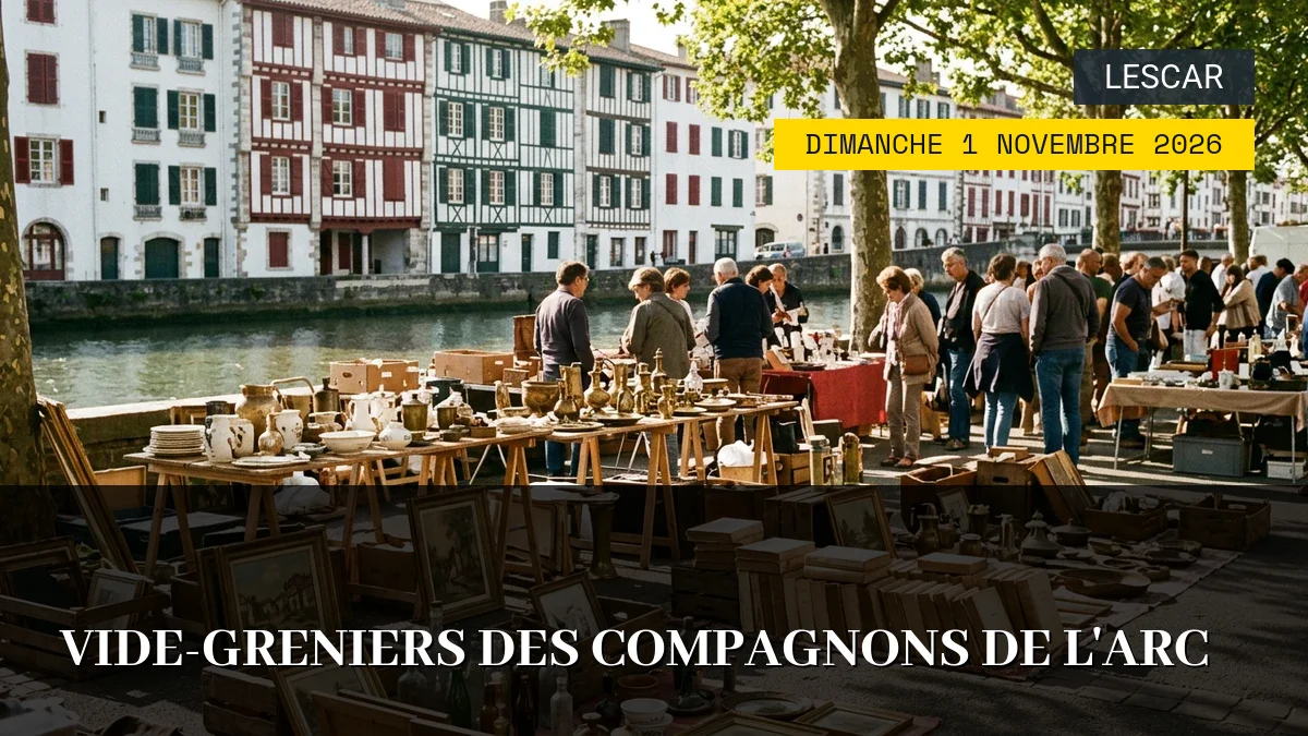 Affiche de l'événement : Vide-Greniers des Compagnons de l&rsquo;Arc – Dimanche 1 Novembre 2026