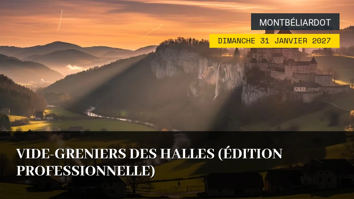 Affiche de l'événement : Vide-Greniers des Halles (Édition Professionnelle) – Dimanche 31 Janvier 2027