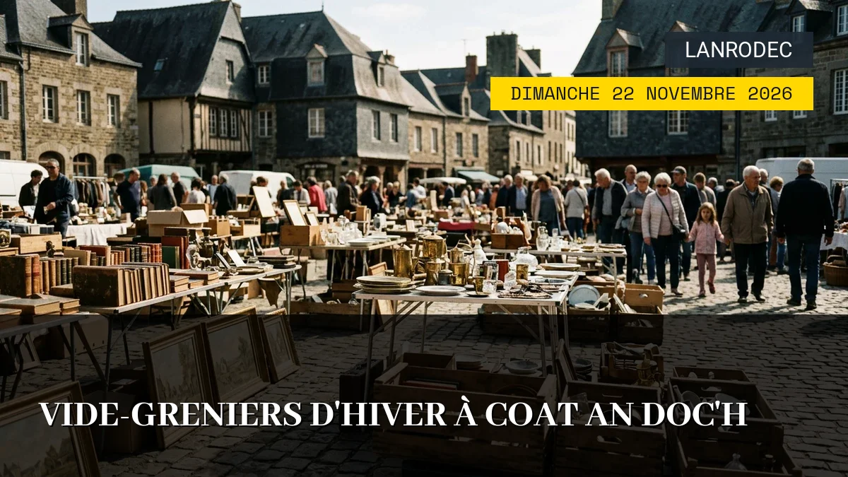 Affiche de l'événement : Vide-Greniers d&rsquo;Hiver à Coat an Doc&rsquo;h – Dimanche 22 Novembre 2026