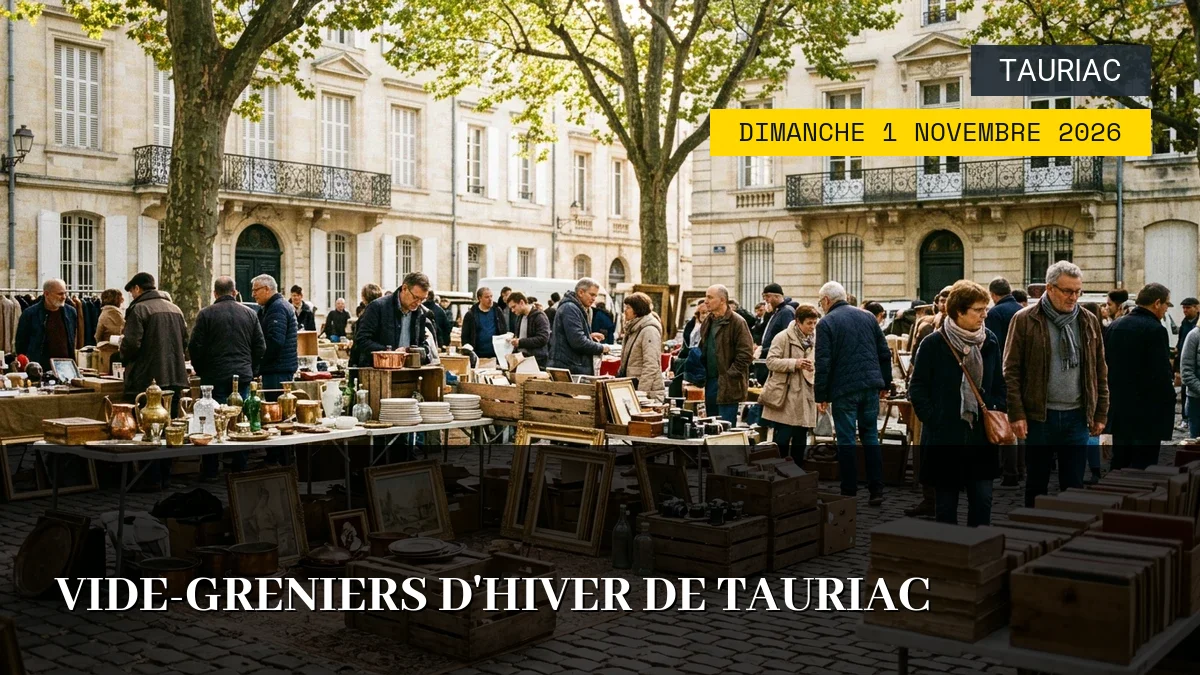 Affiche de l'événement : Vide-greniers d&rsquo;hiver de Tauriac – Dimanche 1 Novembre 2026
