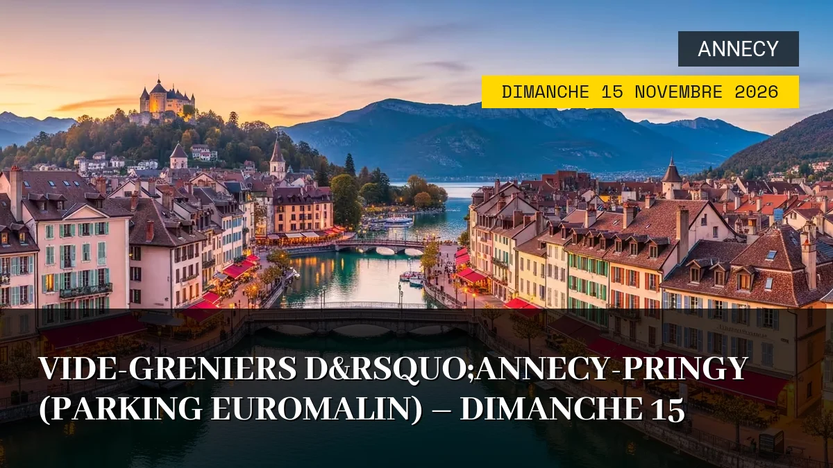 Affiche de l'événement : Vide-greniers d&rsquo;Annecy-Pringy (Parking Euromalin) – Dimanche 15 Novembre 2026