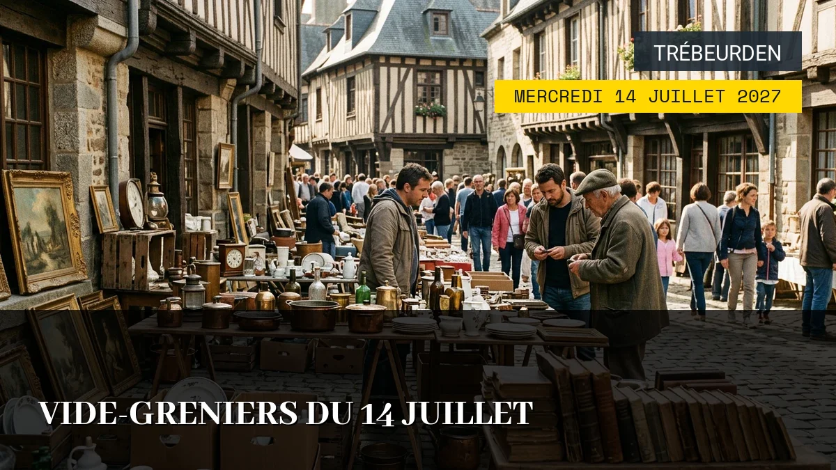 Affiche de l'événement : Vide-greniers du 14 juillet – Mercredi 14 Juillet 2027