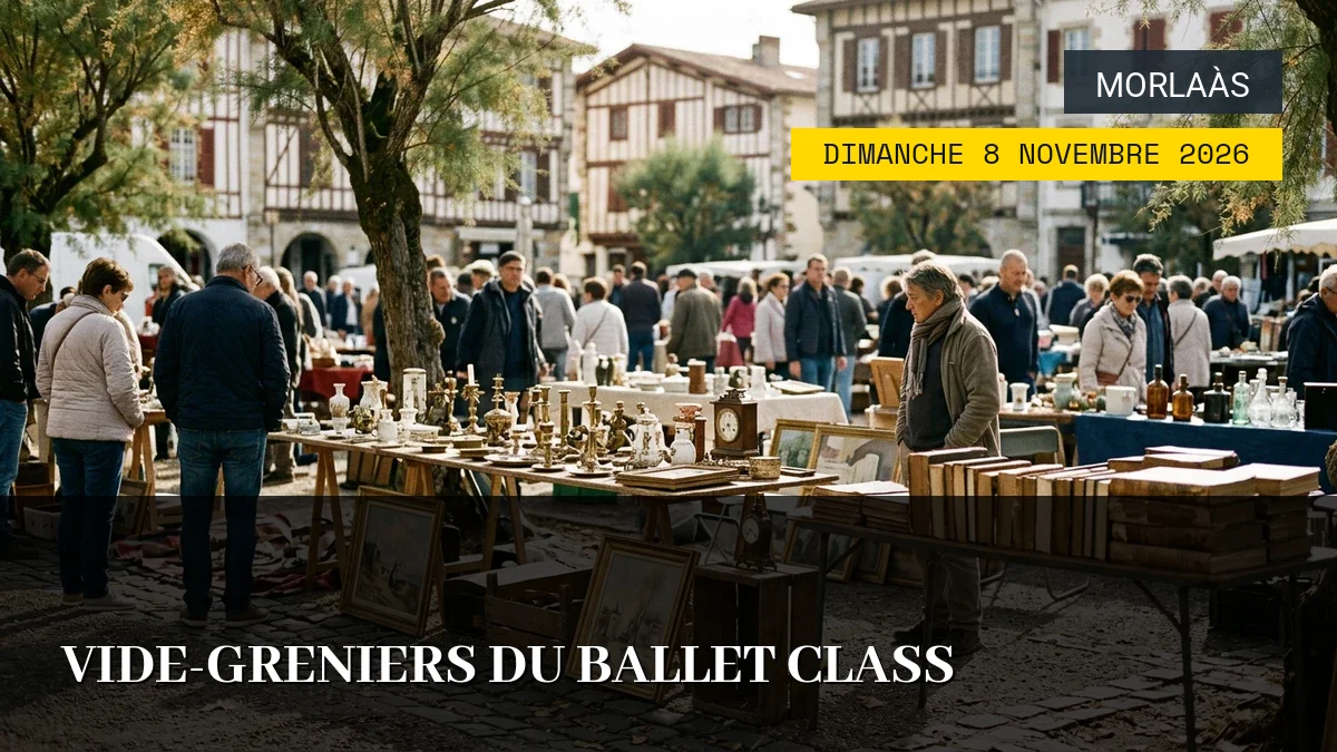 Affiche de l'événement : Vide-greniers du Ballet Class – Dimanche 8 Novembre 2026