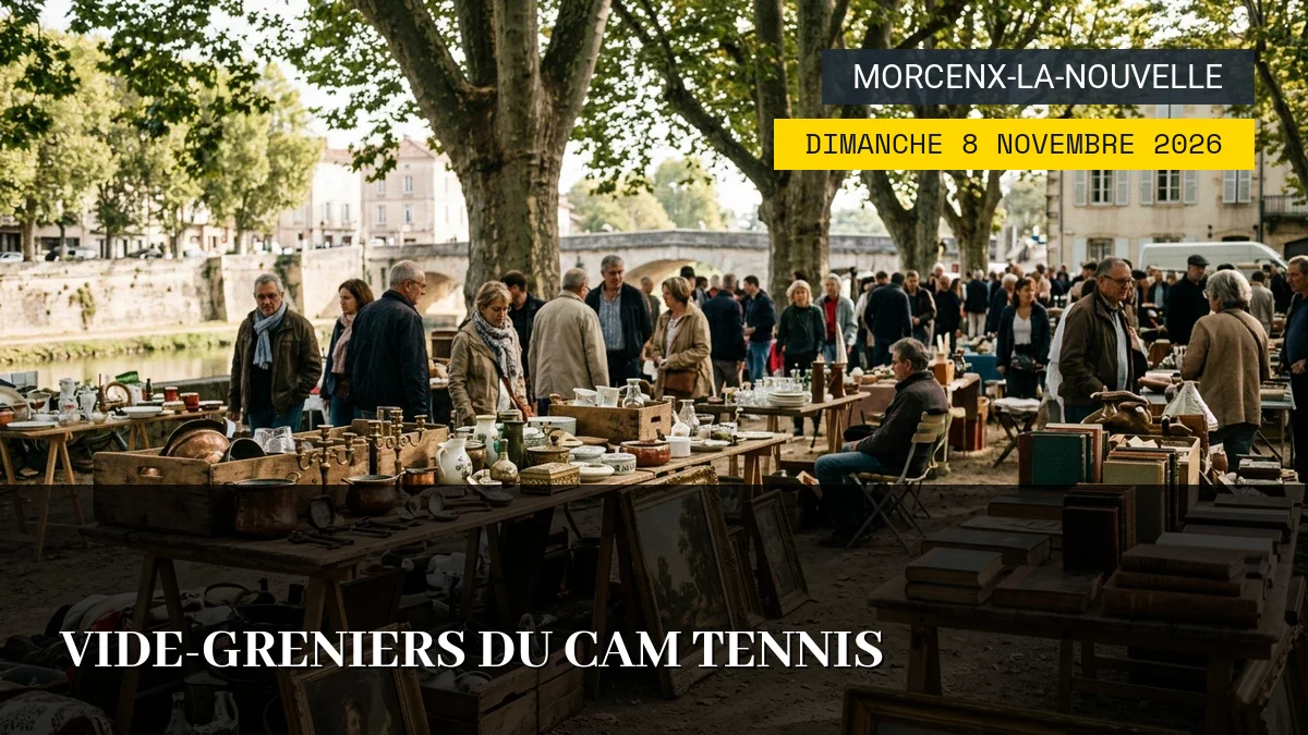 Affiche de l'événement : Vide-Greniers du CAM Tennis – Dimanche 8 Novembre 2026