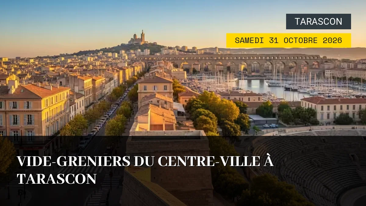 Affiche de l'événement : Vide-Greniers du Centre-Ville à Tarascon – Samedi 31 Octobre 2026