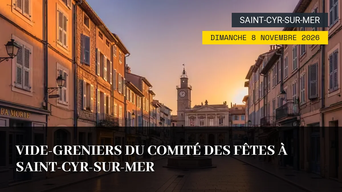 Affiche de l'événement : Vide-greniers du Comité des Fêtes à Saint-Cyr-sur-Mer – Dimanche 8 Novembre 2026