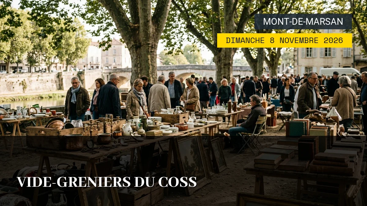 Affiche de l'événement : Vide-greniers du COSS – Dimanche 8 Novembre 2026