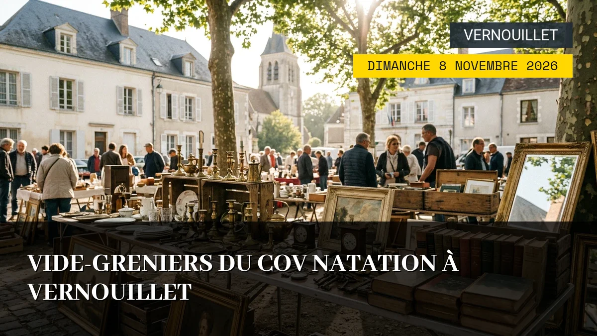 Affiche de l'événement : Vide-greniers du COV Natation à Vernouillet – Dimanche 8 Novembre 2026